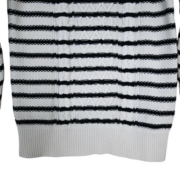 GAP Womens XS Cable Knit Crew Neck Striped Sweater - Picture 6 of 11